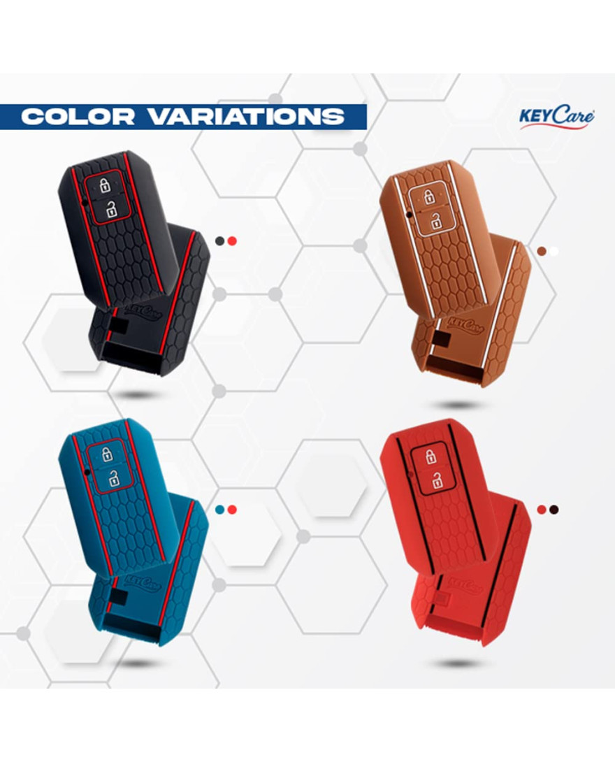 Keycare Silicon key cover fit for Glanza, Urban Cruiser Hyryder, Rumion 2 button smart key | KC 05